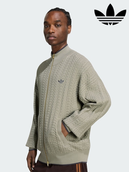 Verde - Regular Adidas Originals Firebird Cable Knit Track Top