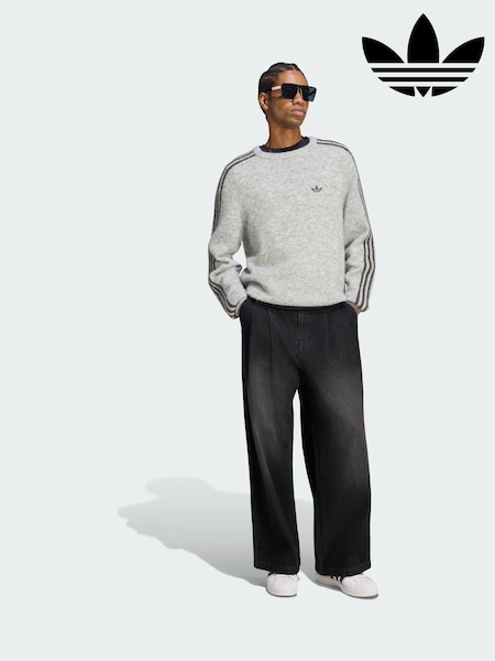 Black - Regular Adidas Originals Jeans Mid-rise Wide Leg