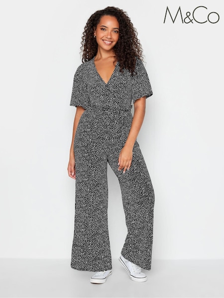 Negru - M&Co Wrap Jumpsuit (428990) | 150 LEI
