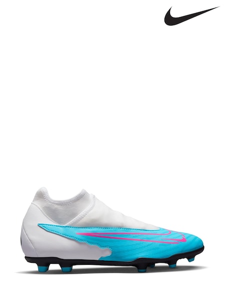Nike White/Blue Adults Phantom Club Dynamic Fit Firm Ground Football Boots (429253) | €82