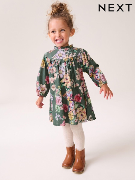 Green 100% Cotton Long Sleeve Collar Dress (3mths-7yrs) (429269) | €7 - €8