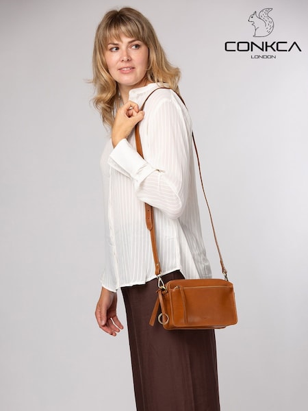 Tanfärgad Brun - Conkca 'azalea' Leather Cross-body Bag