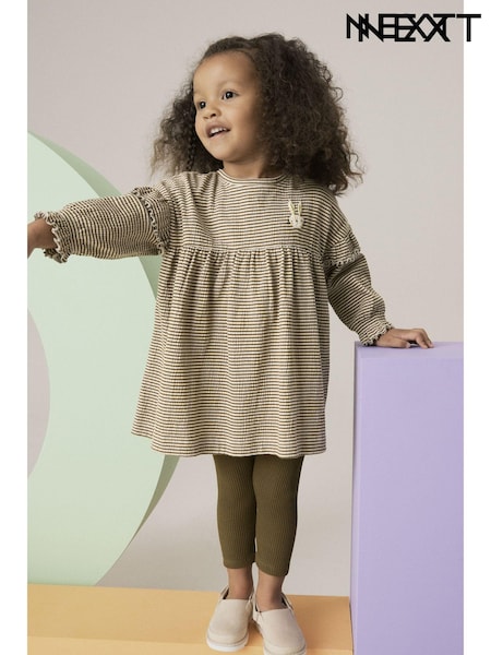 كاكي أخضر - Long Sleeve Dress and Leggings (3mths-7yrs) (429456) | ‏39 د.إ.‏ - ‏ 53‏ د.إ.