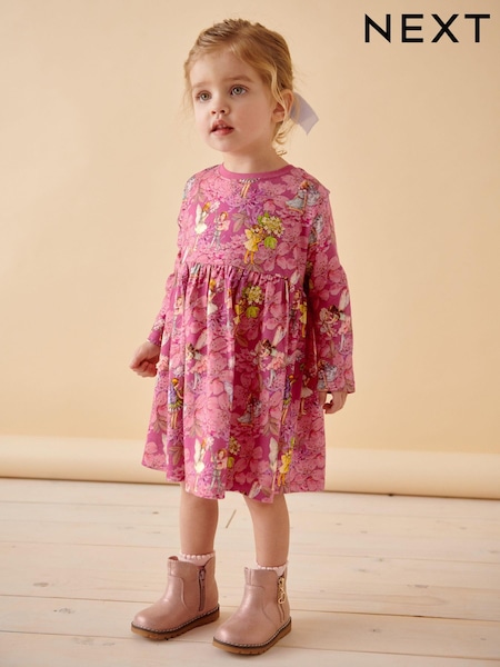 Purple 100% Cotton License Flower Fairy Long Sleeve Jersey Dress (3mths-7yrs) (429573) | €6 - €7