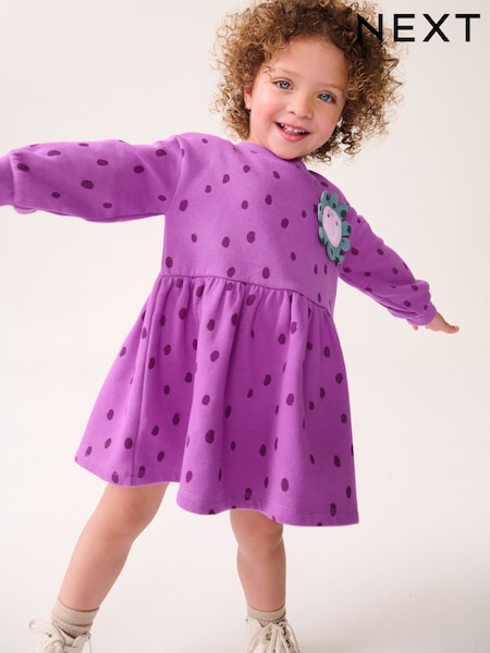 Purple Character Long Sleeve Jumper Dress (3mths-7yrs) (429637) | AED39 - AED46