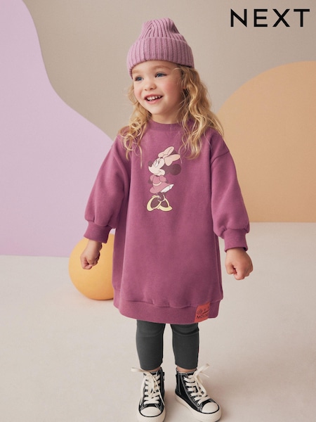 Burgundy Red Minnie Mouse Sweat Dress & Leggings (3mths-7yrs) (429716) | € 9 - € 12