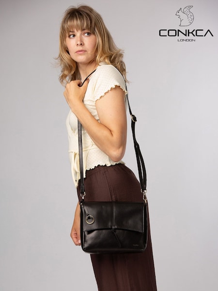 Negru - Conkca 'maya' Leather Cross-body Bag