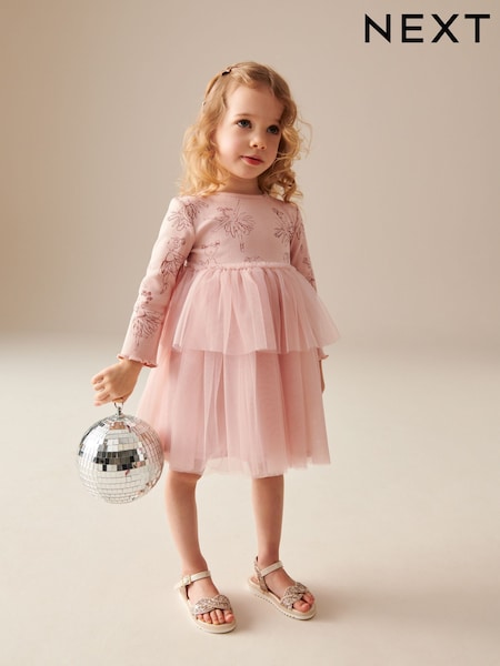 Pink Character Long Sleeve Mesh Dress (3mths-7yrs) (429781) | 44 QAR - 51 QAR