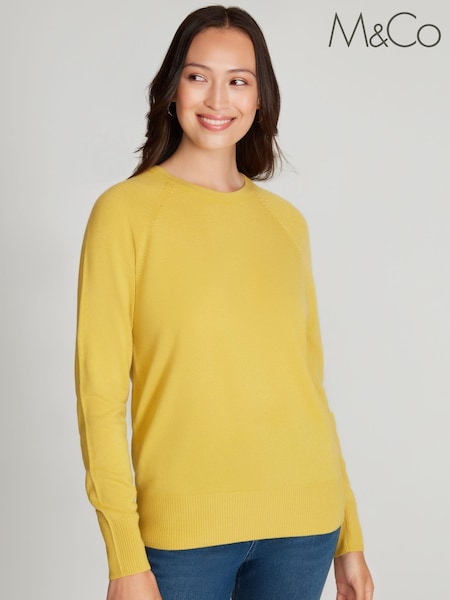M&Co Green Knitted Raglan Crew Neck Jumper (42N453) | €13.50