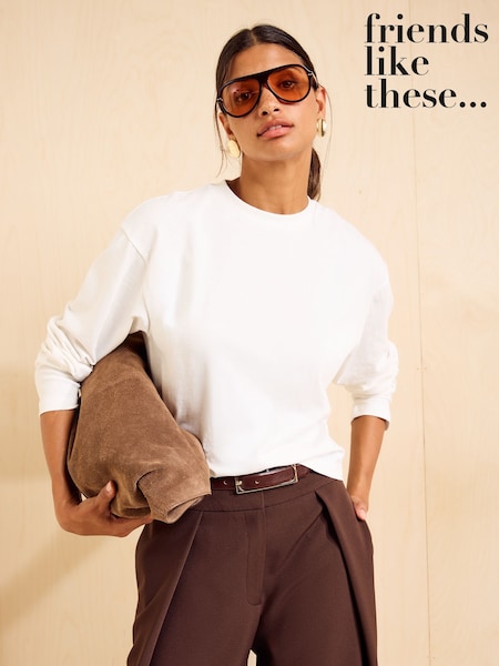 Ivory - Friends Like These Long Sleeve Boxy T-shirt