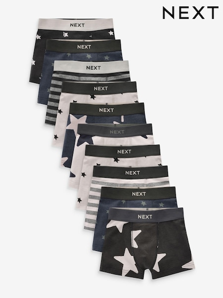 Einfarbig mit Sternen und Streifen - Trunks 10 Pack (2-12yrs) (430366) | 26 € - 28 €