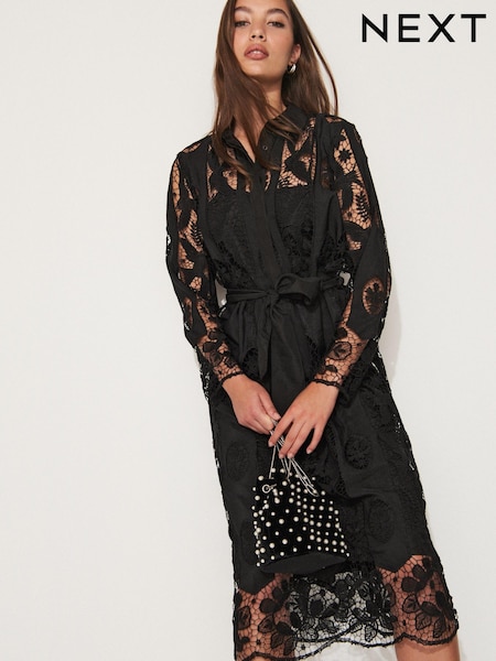 Black Lace Shirt Dress (430476) | €29