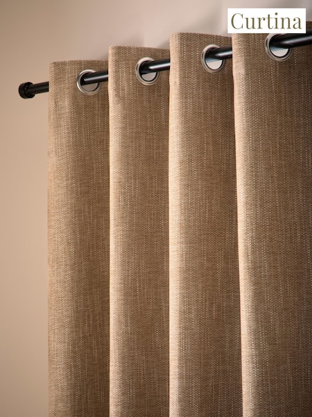 Curtina Boucle Chenille Blackout Pair Of Eyelet Curtains