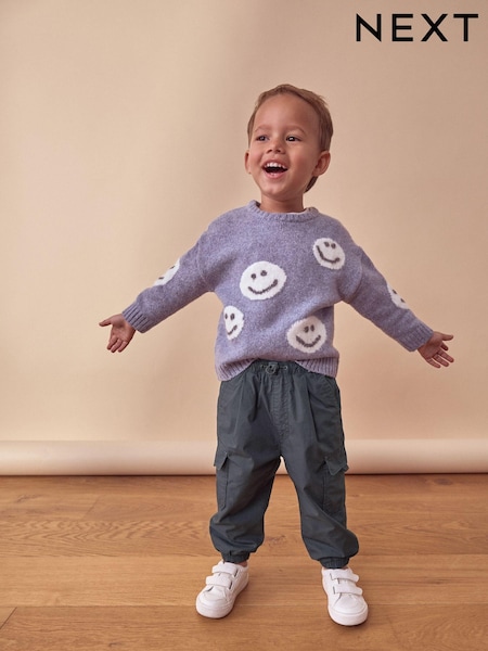 Grau/Blau Glückliche Gesichter - Crew Neck Jumper (3mths-7yrs) (430636) | 16 € - 18 €