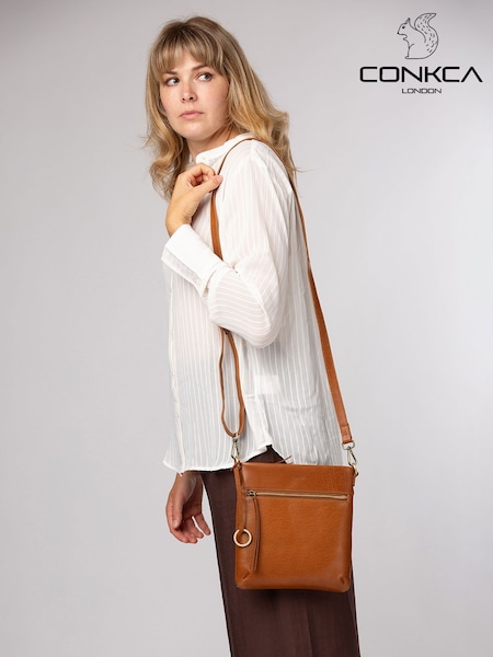 Bež-braon Braun - Conkca 'dove' Leather Cross-body Bag