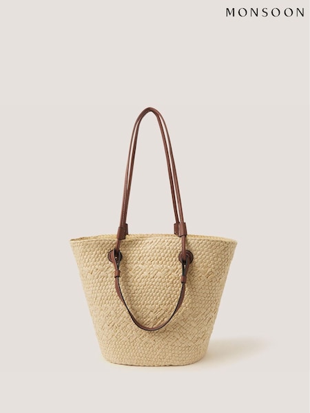 Natural - Monsoon Callie Thorpe X Straw Tote Bag