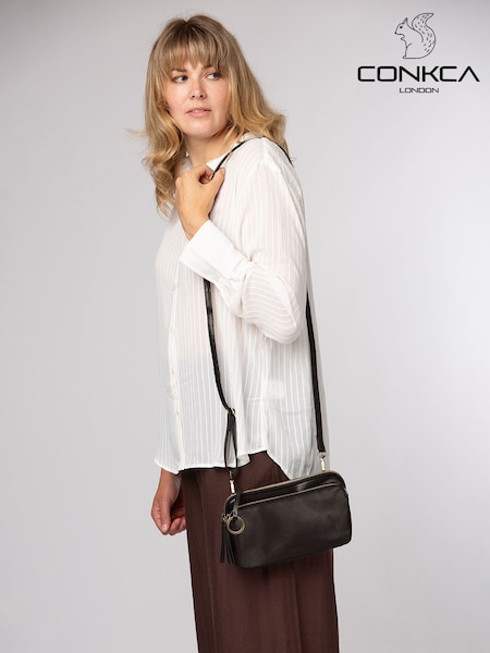 Negru - Conkca 'birdy' Leather Cross-body Bag