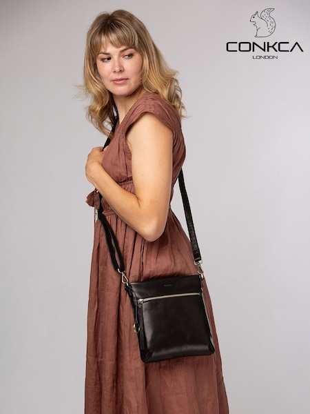 Negru - Conkca 'dove' Leather Cross-body Bag