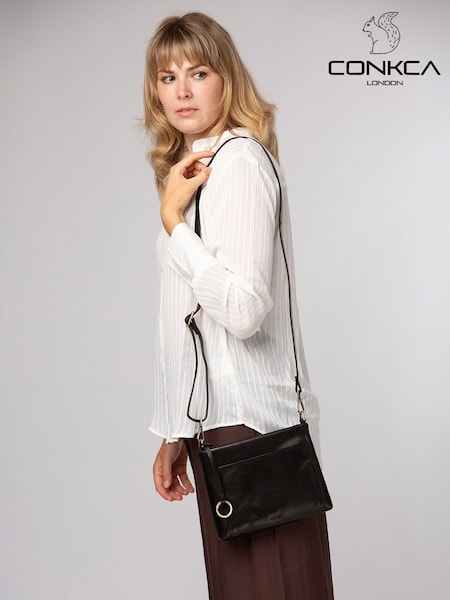 Қара - Conkca 'yew' Leather Cross-body Bag