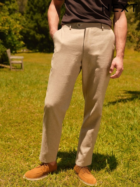 Stone Textured Linen Blend Trousers (431685) | €15