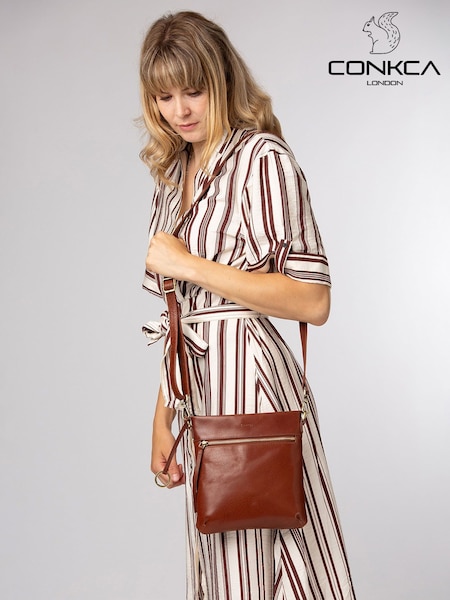 Smeđa - Conkca 'dove' Leather Cross-body Bag