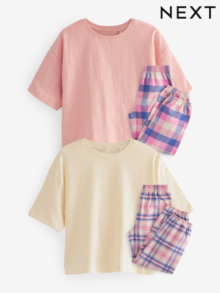 Pink/Blau - Woven Check Pyjamas 2 Pack (3-16yrs) (431993) | 25 € - 35 €