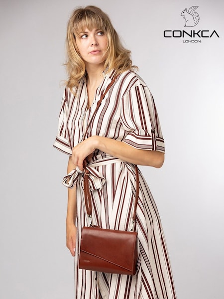 Brown - Conkca 'heron' Leather Cross-body Bag