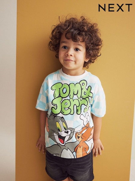Modro-bele kariraste - Tom and Jerry Short Sleeve 100% Cotton T-Shirt (3mths-8yrs) (432443) | € 7 - € 9