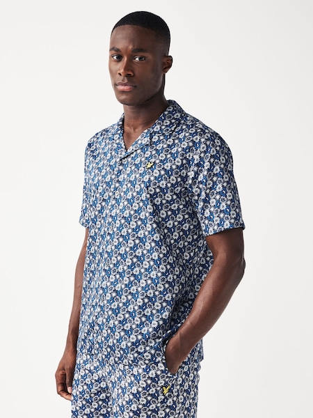 Lyle & Scott Navy Blue Floral Print Resort Shirt (432518) | €47.50