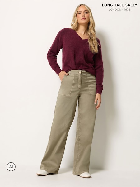 Brown - Long Tall Sally Cargo Wide Leg Trousers