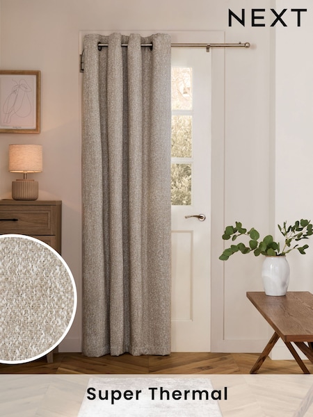 Natural Cosy Texture Super Thermal Eyelet Door Curtain (432690) | LEI 411 - LEI 548