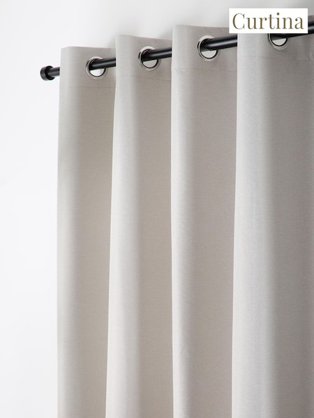 Curtina Plain Twill Blackout Pair Of Eyelet Curtains