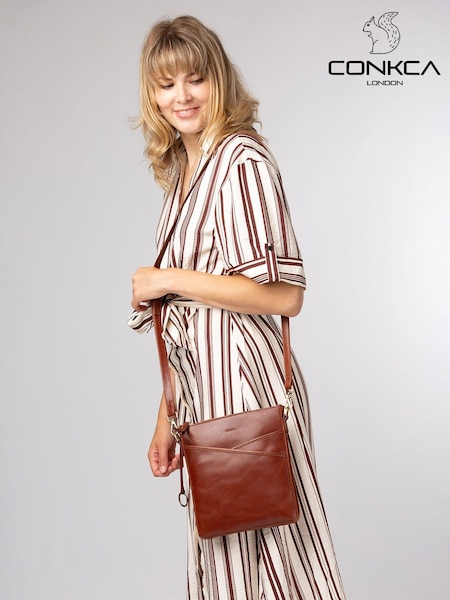 Brūna krāsa - Conkca 'holly' Leather Cross-body Bag