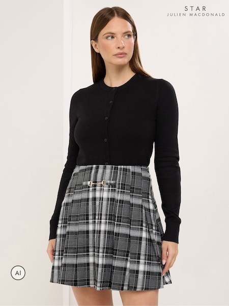 Black - Star By Julien Macdonald Checked Mini Skirt