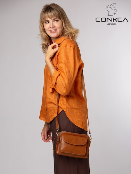 Įdegis rudas - Conkca 'starling' Leather Cross-body Bag