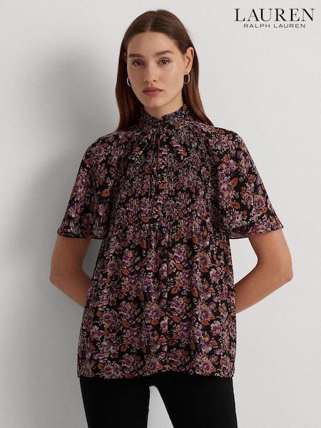 Lauren Ralph Lauren Multicolour Floral Pleated Georgette Blouse (433005) | €69