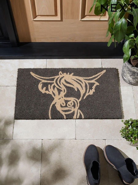 Grey Hamish the Highland Cow Doormat (433338) | €16 - €27