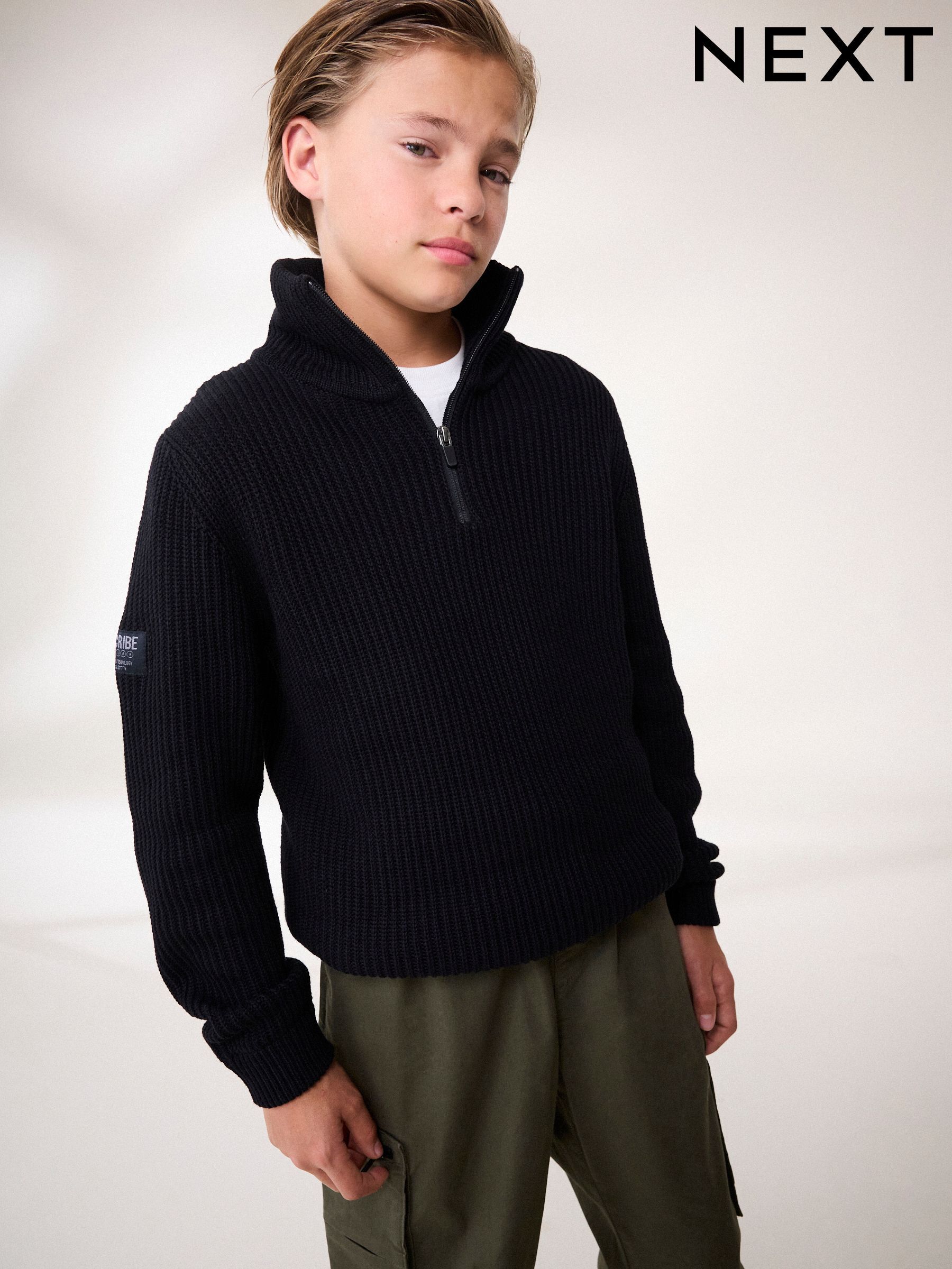 Plain black jumper boys clearance