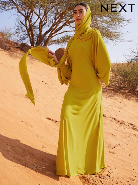 Лимонно-желтый - Long Sleeve Scarf Maxi Dress (433503) | €19