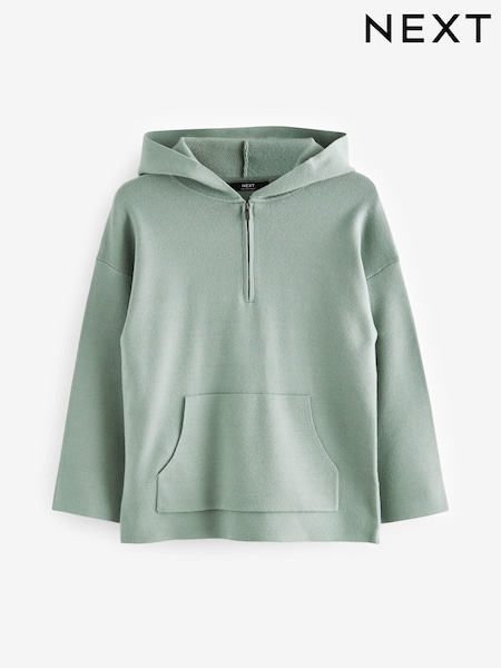 Mineral Blue Quarter Zip Knitted Hoodie (3-16yrs) (433579) | 65 QAR - 83 QAR