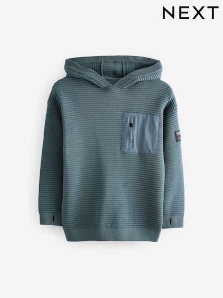 Blau - 100% Cotton Utility Knitted Hoodie (3-16yrs) (433592) | 18 € - 23 €