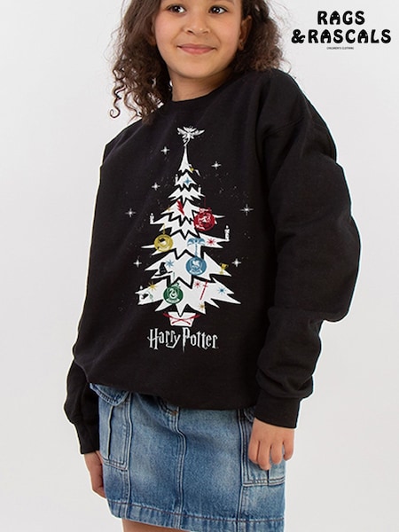 Black - Rags & Rascals Harry Potter Christmas Tree Sweatshirt