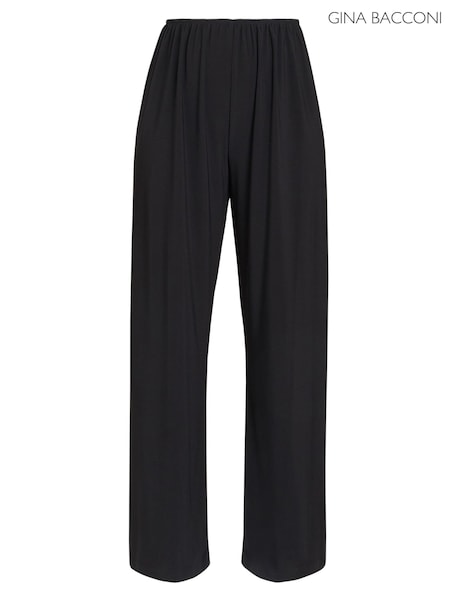 Gina Bacconi Sharlene Matte Jersey Straight Leg Black Trousers (434016) | €89