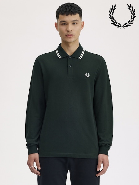 Grønn - Regular Fred Perry Long Sleeve Twin Tipped Fp Polo Shirt