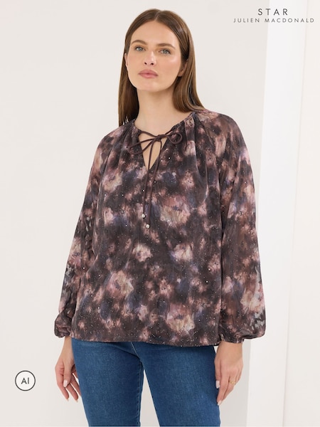 Brun - Star By Julien Macdonald Printed Jacquard Blouse