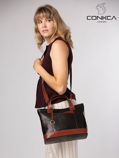 Black - Conkca 'elm' Leather Tote & Shoulder Bag