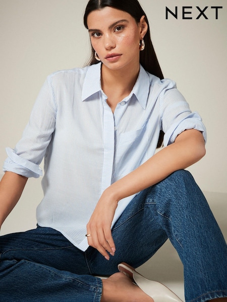 Blue/White Stripe Long Sleeve Shirt (435547) | €15