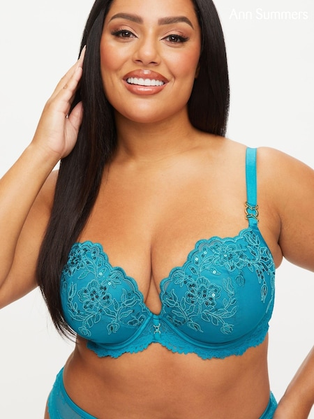 Grün - Ann Summers The Icon Fuller Bust Tief ausgeschnittener, wattierter BH, Körbchengröße DD+ (435901) | 27 €