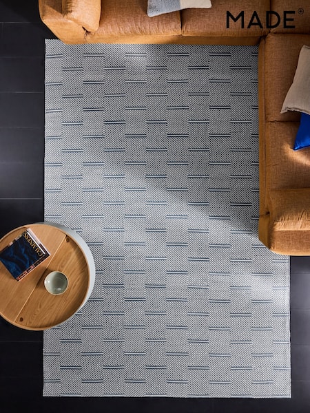 MADE.COM Blue Cowley Woven Wool Rug (435991) | €129 - €375
