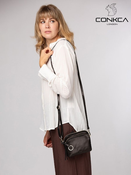 Black - Conkca 'jay' Leather Cross-body Bag
